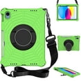 thumbnail image 1 of Allytech Case for iPad 10th Gen 10.9 Inch 2022, Heavy Duty Silicone Protective Cover with Pen Holder + Adjustable Stand + Removable Shoulder Crossing Strap for iPad 10.9" A2696/A2757/A2777, Green, 1 of 6