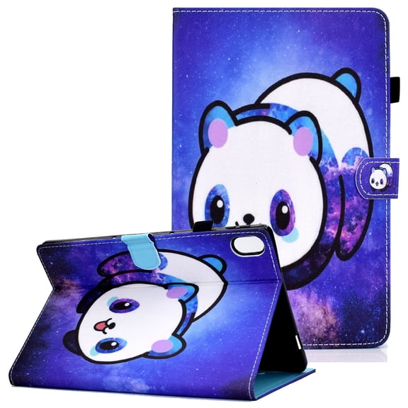 Allytech Case for iPad 10th Generation 10.9" 2022, Folio PU Leather and TPU Bumper Anti-Scratch Card Slots Wallet Case with Pen Holder Case for iPad 10 2022, Panda