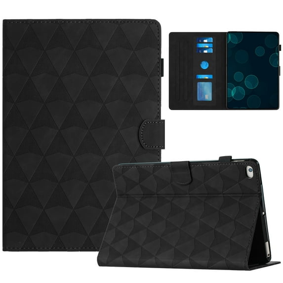 Allytech Case for iPad 5th Gen 2017/6th Gen 2018/Air 2 2014/Air 2013, Premium PU Leather Case with Card Slots & Pen Holder, Multi-Angle Viewing Stand Auto Sleep Wake Shockproof Flip Case, Black