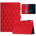 thumbnail image 1 of Allytech Case for iPad 5th Gen 2017/6th Gen 2018/Air 2 2014/Air 2013, Premium PU Leather Case with Card Slots & Pen Holder, Multi-Angle Viewing Stand Auto Sleep Wake Shockproof Flip Case, Red, 1 of 10