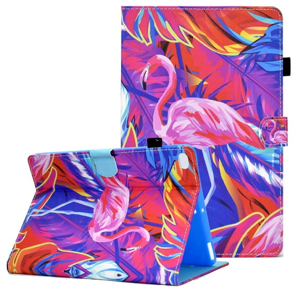 Allytech Case for iPad 9.7" 6th/5th Gen 2018/2017 Model, iPad Air 2/Air 1 Case with Pen Holder, Hands-Free Stand PU Leather Anti-Scratch Auto Sleep Wake Magnetic Snap Case for iPad 9.7", Pink Flamingo