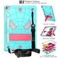 thumbnail image 1 of Allytech Case for iPad 9th/8th/7th Generation 10.2 Inch (2021/2020/2019), Rugged Case with Hidden Kickstand & Adjustable Shoulder Strap, Thickned Silicon Edges Shockproof Case - Mint+Rose, 1 of 6