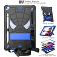 thumbnail image 1 of Allytech Case for iPad 9th/8th/7th Generation 10.2 Inch (2021/2020/2019), Rugged Case with Hidden Kickstand & Adjustable Shoulder Strap, Thickned Silicon Edges Shockproof Case - Black+Blue, 1 of 6