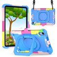 thumbnail image 1 of Allytech Case for iPad Mini 6 8.3" 2021, iPad Mini 6th Gen Case for Kids, Hard PC + TPU Hybrid Shockproof 360 Rotatable Grip Handle Foldable Stand Shoulder Strap Cover with Pen Holder, Colorful Blue, 1 of 9