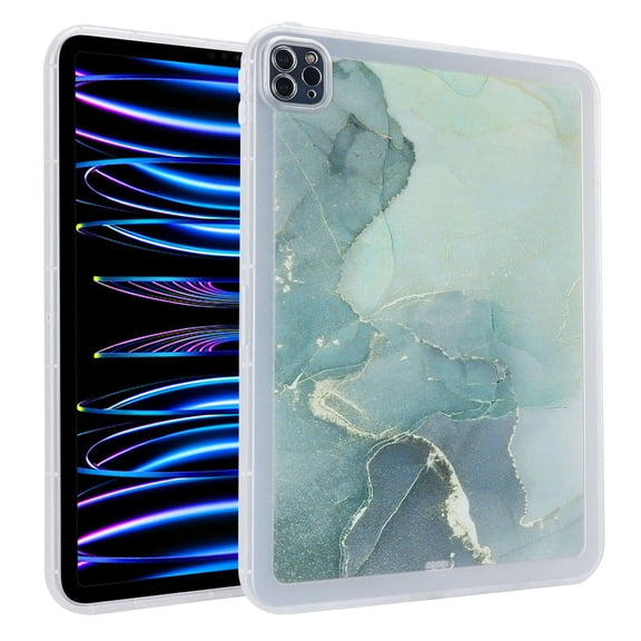 Allytech Case for  iPad Pro 11" 4th/3rd/2nd/1st Gen, [Air-Guard Corners] [Precise Cutouts] Shockproof Soft TPU Ultra Slim Case with Stylish Marble Pattern, Fit iPad Air 4/5 - Green