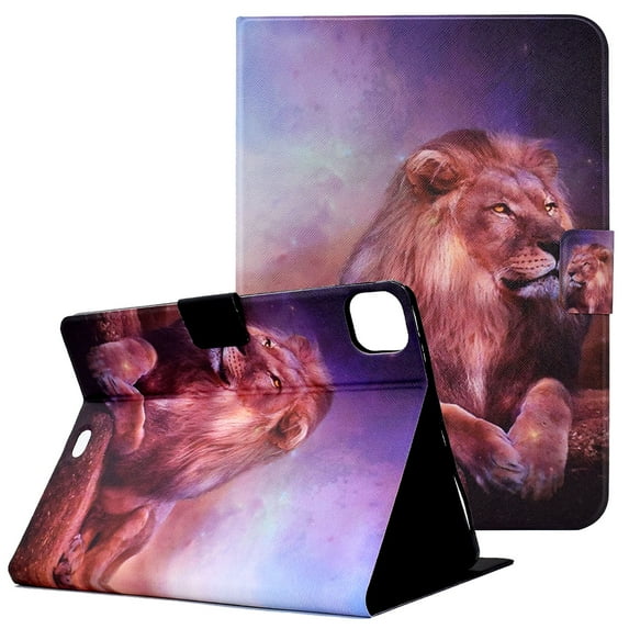 Allytech Case for iPad Pro 11 inch (2nd, 3rd & 4th Gen) 2020/2021/2022, iPad Air 5/Air 4 Case 10.9" 2022/2020, PU Leather Soft TPU Back Shockproof Wallet Smart Case with Card Slots, Big Lion