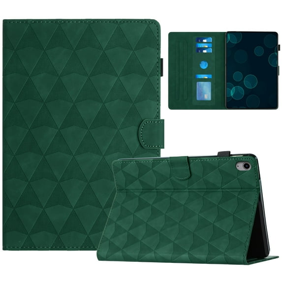 Allytech Case for iPad mini 6th Gen 8.3" 2021, Embossed Pattern PU Leather Case with Card Slots & Pen Holder, Multi-Angle Viewing Stand Auto Sleep Wake Shockproof Flip Case, Green