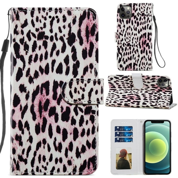 Allytech Case for iPhone 11 Pro Max 6.5" 2019, Premium PU Leather Folio Stand Anti-Scratch Magnetic Snap Detachable Wrist Strap Card/Cash Slots Wallet Case for iPhone 11 Pro Max 2019, Leopard