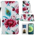 thumbnail image 1 of Allytech Case for iPhone 11 Pro Max 6.5" 2019, Premium PU Leather Folio Stand Anti-Scratch Magnetic Snap Detachable Wrist Strap Card/Cash Slots Wallet Case for iPhone 11 Pro Max 2019, Peacock Flower, 1 of 2