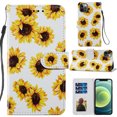 thumbnail image 1 of Allytech Case for iPhone 11 Pro Max 6.5" 2019, Premium PU Leather Folio Stand Anti-Scratch Magnetic Snap Detachable Wrist Strap Card/Cash Slots Wallet Case for iPhone 11 Pro Max 2019, Sunflower, 1 of 2