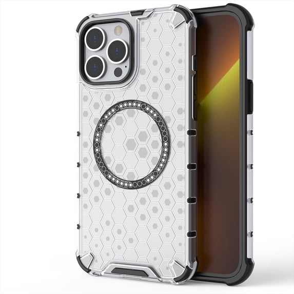 Allytech Case for iPhone 11 Pro Max, Non-Yellowing Anti-Scratch Slim Thin Translucent Honeycomb Heat Dissipation Dual-Layer Drop Protection Bumper Case Cover Compatible with MagSafe, White
