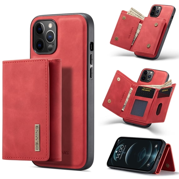 Allytech Case for iPhone 11 Pro Max, Premium PU Leather Microfiber Lining Credit Card Holder Cash Pocket Double Magnetic Closure Detachable Wallet Case Cover for iPhone 11 Pro Max 6.5 inch 2019, Red