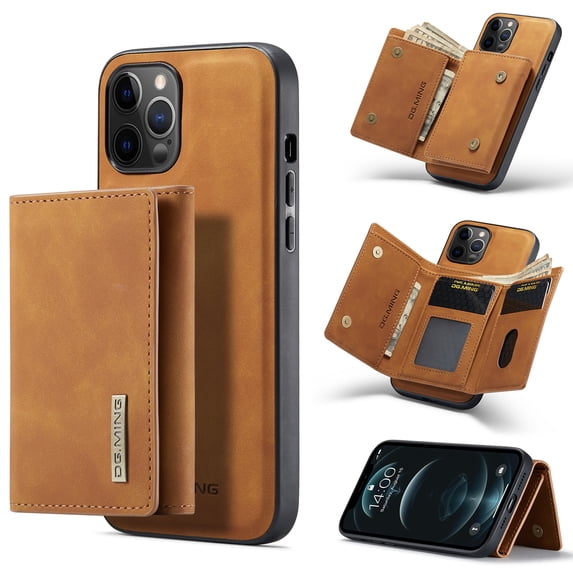 Allytech Case for iPhone 11 Pro Max, Premium PU Leather Microfiber Lining Credit Card Holder Cash Pocket Double Magnetic Closure Detachable Wallet Case Cover for iPhone 11 Pro Max 6.5 inch 2019, Brown