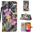 thumbnail image 1 of Allytech Case for iPhone 13 Mini (5.4") 2021, PU Leather and TPU Hybrid Drop Proof Flip Phone Case with Hand Strap Card Slots/Cash Holder Adjustable Stand Case for iPhone 13 Mini 2021, Pink Butterfly, 1 of 6