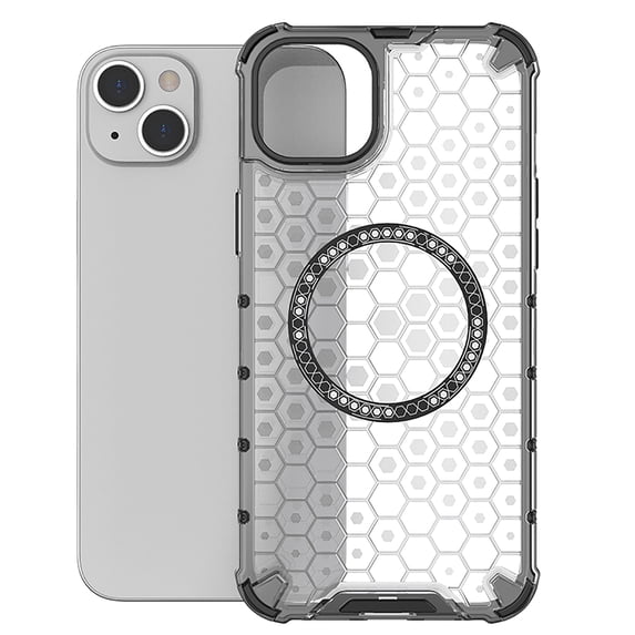 Allytech Case for iPhone 13, Non-Yellowing Anti-Scratch Slim Thin Translucent Honeycomb Heat Dissipation Dual-Layer Drop Protection Bumper Case Cover Compatible with MagSafe, White