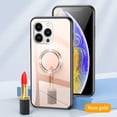 thumbnail image 1 of Allytech Case for iPhone 13 Pro 6.1 inch 2021 Cover for Women Girls, Makeup Mirror PC Case with Bling Glitter Rhinestone Rotatable Ring Holder Finger Grip Kickstand TPU Edges Case, Rosegold, 1 of 7
