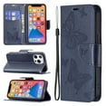 thumbnail image 1 of Allytech Case for iPhone 13 Pro Wallet Case with Card Slots, Embossed Butterfly PU Leather Folio Flip Stand Protective Magnetic Snap Case wtih Hand Strap for iPhone 13 Pro 6.1" 2021, Blue, 1 of 4