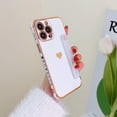 thumbnail image 1 of Allytech Case for iPhone 13 Pro ,Wristband Kickstand Full Body Protective Slim Case ,with Strap Luxury Love Heart Plating Gold Bumper Phone for Women for iPhone 13 Pro,White, 1 of 9