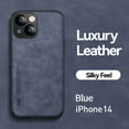 thumbnail image 1 of Allytech Case for iPhone 14 (2022), Secure Wrap Business Case [PU Leather + Soft TPU] Shockproof Anti-fall Car Magnetic Suction Skily Feel Ultra-thin Light Case for iPhone 14, Blue, 1 of 3