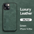 thumbnail image 1 of Allytech Case for iPhone 14 Plus(2022), Secure Wrap Business Case [PU Leather + Soft TPU Shell] Shockproof Anti-fall Car Magnetic Suction Skily Feel Uktra-thin Light Case for iPhone 14 Max, Green, 1 of 2