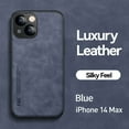 thumbnail image 1 of Allytech Case for iPhone 14 Plus(2022), Secure Wrap Business Case [PU Leather + Soft TPU Shell] Shockproof Anti-fall Car Magnetic Suction Skily Feel Uktra-thin Light Case for iPhone 14 Max, Blue, 1 of 2