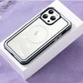 thumbnail image 1 of Allytech Case for iPhone 14 Plus 6.7 Inch,Compatible with Shockproof Magsafe Full Body Protection Case Magnetic Attraction Metal+TPU Bumper+Clear Back Cover Case for iPhone 14 Plus,Silver, 1 of 8