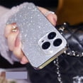 thumbnail image 1 of Allytech Case for iPhone 14 Pro 5G 6.1 inch 2022, Glitter Bling Sparkly Case for Women Girly Shockproof Len Protective Slim Case for Apple iPhone 14 Pro 2022, Silver, 1 of 4