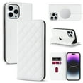thumbnail image 1 of Allytech Case for iPhone 14 Pro Max Compatible with MagSafe Wireless Charging, Shockproof Full Protective Flip Folio Wallet Case with RFID Blocking Card Slots PU Leather Stand Magnetic Cover, White, 1 of 10
