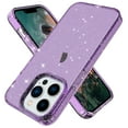 thumbnail image 1 of Allytech Case for iPhone 14 Pro Max Case Glitter, Thin Slim Fit Soft TPU Sparkly Clear Glitter Shiny Bling Anti-Scratch Shockproof Protective Phone Cases for Women Girls, Purple, 1 of 5