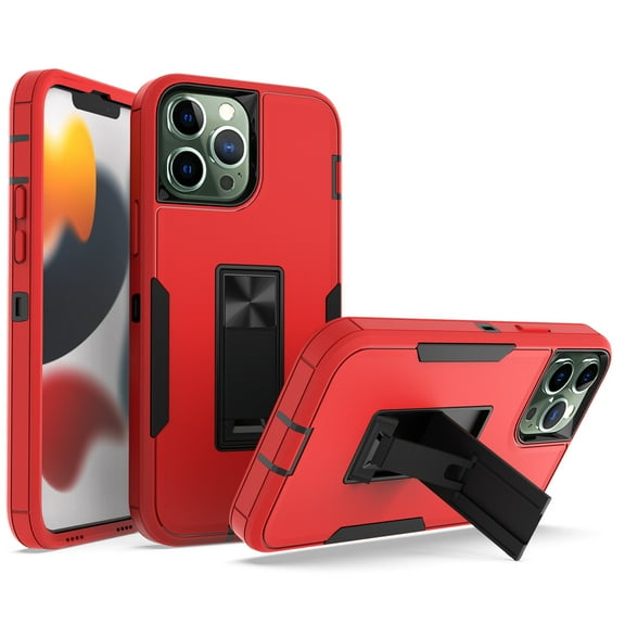 Allytech Case for iPhone 16 Plus (6.7 inch) 2024 Released, Hard PC and Soft TPU Inner Shockproof Anti-Scratch Built-in Kickstand Case for iPhone 16 Plus 2024, Red+Black