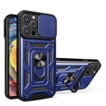 thumbnail image 1 of Allytech Case for iPhone 16 Pro, iPhone 16 Pro Case with Slide Lens Cover, [Rotated Ring Kickstand] Heavy Duty [Military Grade Protection] Silicone Shockproof Rugged Case - Blue, 1 of 10