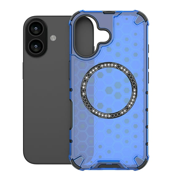Allytech Case for iPhone 17, Non-Yellowing Anti-Scratch Slim Thin Translucent Honeycomb Heat Dissipation Dual-Layer Drop Protection Bumper Case Cover Compatible with MagSafe, Blue
