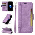 thumbnail image 1 of Allytech Case for iPhone SE 2022/SE 2020/8/7 (4.7 inch) ,PU Leather Wallet Cover with ID Credit Card Slots,Magnetic Buckle Flip Stand Shock Absorption Protective Phone Case + Wrist Strap,Purple, 1 of 15