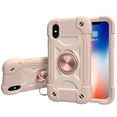 thumbnail image 1 of Allytech Case for iPhone X/iPhone XS, Slim [Hard PC + Soft Silicone] Shockproof Cover with 360 Degree Rotating Ring Holder Kickstand Work with Magnetic Car Mount for iPhone X/ XS(5.8"), Rosegold, 1 of 6