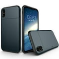 thumbnail image 1 of Allytech Case for iPhone XR Case Hybrid iPhone XR Wallet Case Dual Layer Protective Shell Hard PC Soft TPU Bumper Credit Cards Slot Cover for 2018 Apple iPhone XR 6.1"- Darkblue, 1 of 1