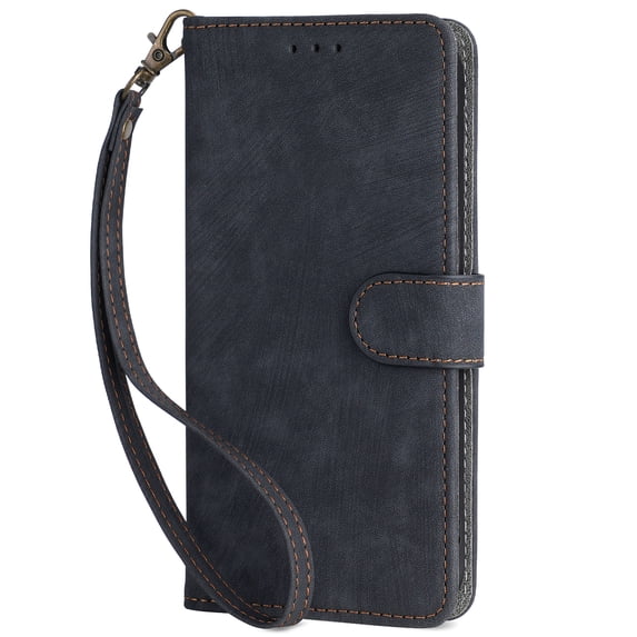 Allytech Cell Phone Wallet Case for Samsung Galaxy S24, RFID Blocking Card Holder PU Leather Shockproof Wrist Strap Magnetic Flip Phone Cover for Samsung Galaxy S24 2024 (6.2 inch), Black