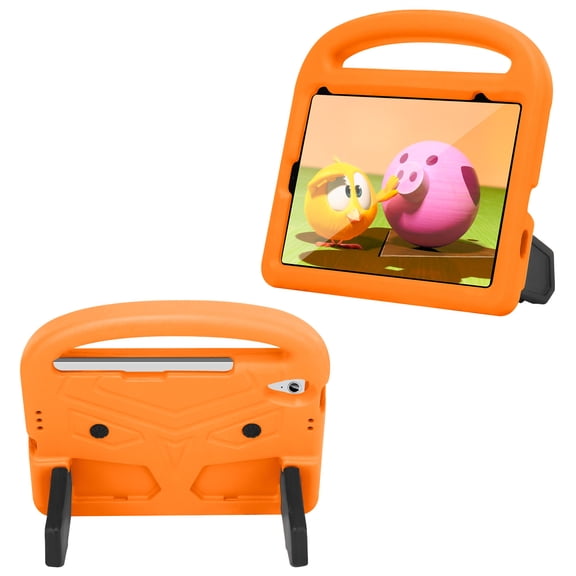 Allytech Children-Friendly Cover for iPad Mini 6 Case 2021 8,3 inch, Light EVA Shockproof Protective Handle Grip Slim Foldable Kickstand Kidsproof Case for iPad Mini 2021(6th Gen 8.3"), Orange