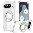 thumbnail image 1 of Allytech Clear Case for Google Pixel 9 / 9 Pro, Compatible with Magsafe, Slim Fit Soft TPU + Hard PC Military Grade Protection Shockproof Case with 360° Rotatable Magnetic Ring Stand,Clear, 1 of 5