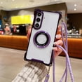 thumbnail image 1 of Allytech Clear Case for Samsung Galaxy A15, Compatible with MagSafe, Four Corners Drop Protection, Shockproof Anti-Scratch Slim Case with Shoulder Strap for Samsung Galaxy A15 - Purple, 1 of 10