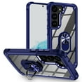 thumbnail image 1 of Allytech Clear Case for Samsung Galaxy S23 Plus, Slim Case with Metal Ring Kickstand, Armor Lens Protection Shockproof Anti-Fingerprint Soft TPU Frame + Hard PC Back Protective Case - Blue, 1 of 7