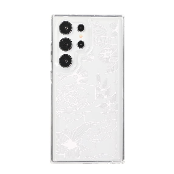 Allytech Clear Case for Samsung Galaxy S24 Plus, Slim Fit Lightweight Soft TPU Cover with Stylish Flower Pattern, Shockproof Non-Yellowing Protective Phone Case for Women Girls, Flower-D