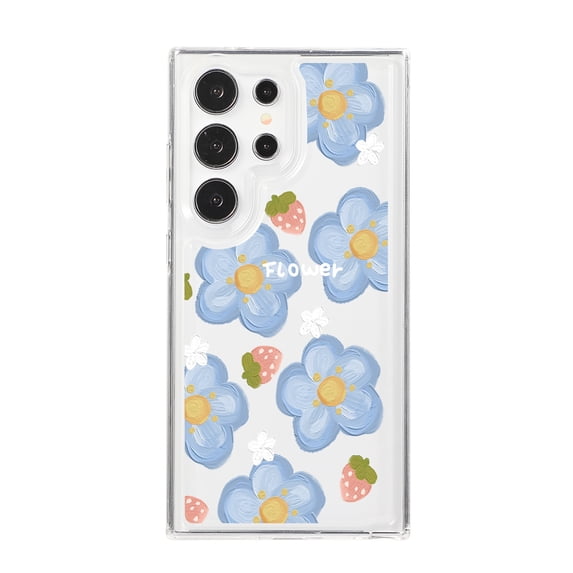 Allytech Clear Case for Samsung Galaxy S24, Slim Fit Lightweight Soft TPU Cover with Stylish Flower Pattern, Shockproof Non-Yellowing Protective Phone Case for Women Girls, Flower-A