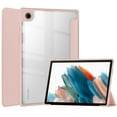 thumbnail image 1 of Allytech Clear Case for Samsung Galaxy Tab A8 10.5" 2022, Slim Trifold Viewing & Typing Stand Acrylic Transparent Back Cover with Auto Wake Sleep for Galaxy Tab A8 SM-X200/SM-X205/SM-X207, Rosegold, 1 of 7