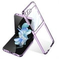thumbnail image 1 of Allytech Clear Case for Samsung Galaxy Z Flip 5, Ultra Slim Cover with Screen Protector and Camera Lens Protector, Hard PC Plating Shockproof Anti-Scratch Case for Samsung Galaxy Z Flip 5 - Purple, 1 of 8