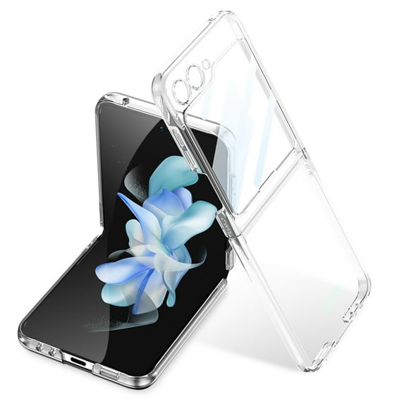 Allytech Clear Case for Samsung Galaxy Z Flip 6, Ultra Slim Cover with Screen Protector and Camera Lens Protector, Hard PC Plating Shockproof Anti-Scratch Case for Samsung Galaxy Z Flip 6 - Clear