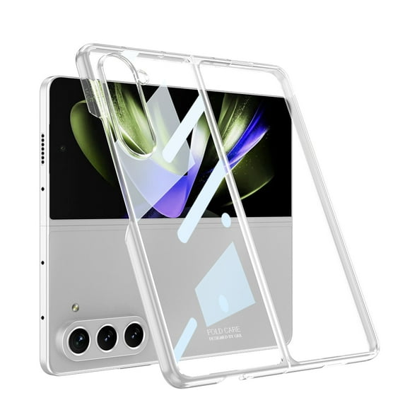 Allytech Clear Case for Samsung Galaxy Z Fold 5, Ultra Slim Cover with Screen Protector and Camera Lens Protector, Hard PC Plating Shockproof Anti-Scratch Case for Samsung Galaxy Z Fold 5 - Clear