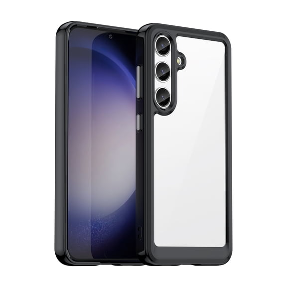 Allytech Clear Case for Samsung Galaxy A35, Hybrid Hard Shell Back Cover Protective Shockproof Anti-Scratch Bumper Phone Case for Galaxy A35, Black