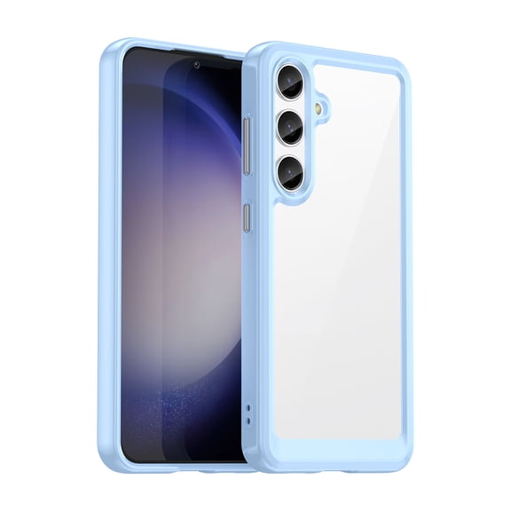 Allytech Clear Case for Samsung Galaxy S25 FE, Hybrid Hard Shell Back Cover Protective Shockproof Anti-Scratch Bumper Phone Case for Galaxy S25, Blue