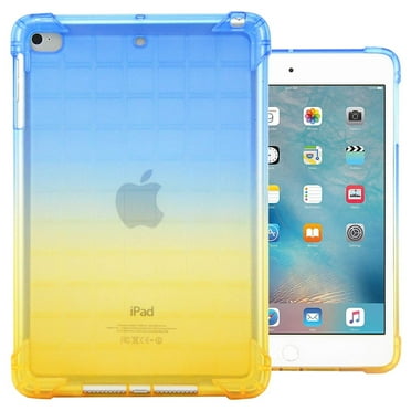 Allytech Clear Case for iPad 9.7" 2018/2017/ iPad Air 1 2/ iPad Pro 9.7", Silicone TPU Back Cover Shockproof Corner Protection Bumper Anti-Scratch Case Cover for iPad 9.7" 6th 5th Gen, Blue/Yellow