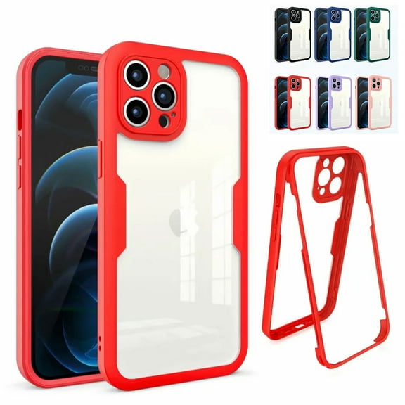 Allytech Clear Case for iPhone 11 6.1 inch 2019, Built-in PET Front Clear Screen Protector Touch Sensitive Anti-Scratch Slim Case and Cover for iPhone 11 2019(6.1" Display), Red
